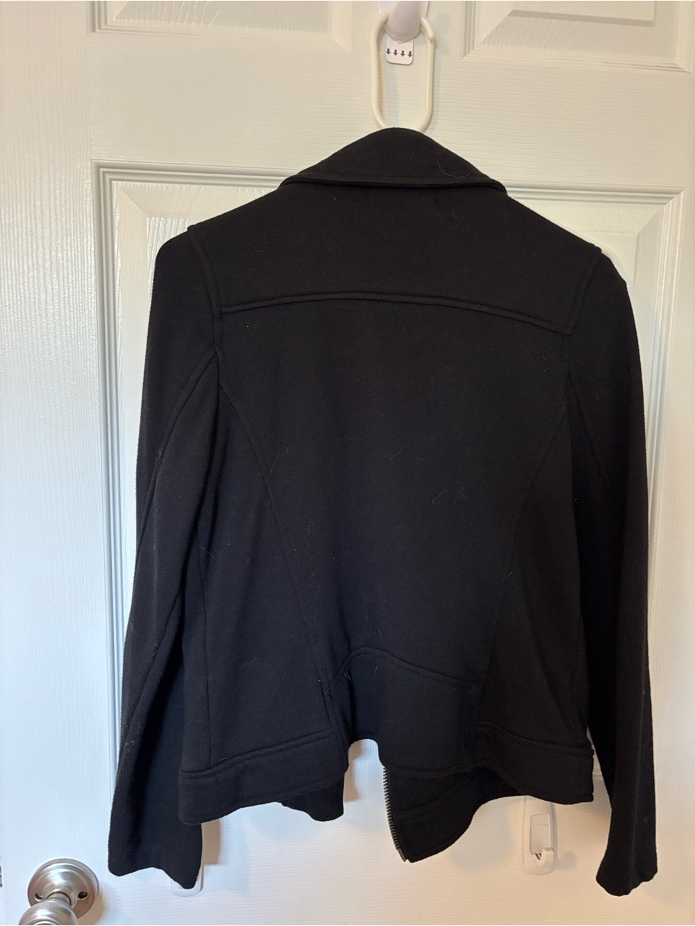 Black Moto Jacket - Women’s Classic Zip Front Jacket - Picture 4 of 4